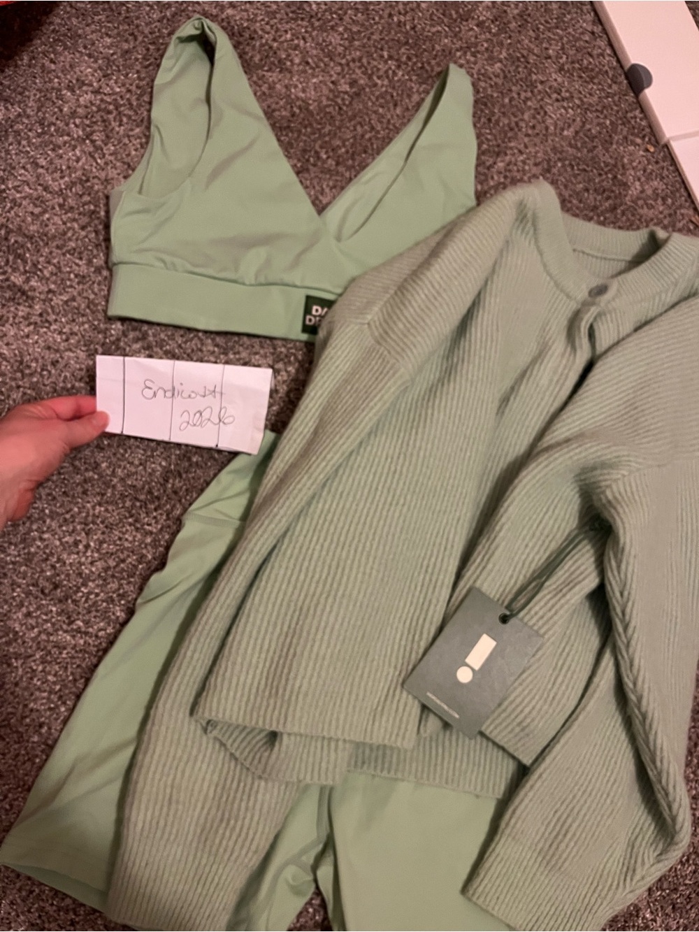 Daily Drills Sweater and Sports Bra and Biker Shorts Set